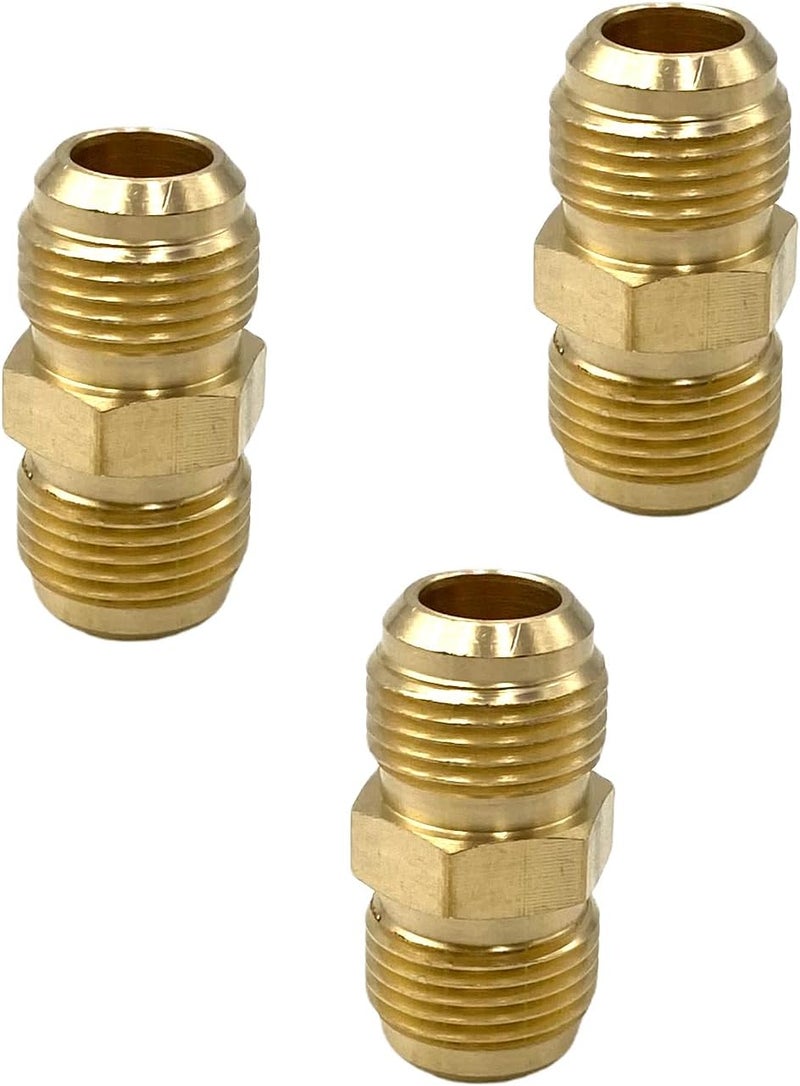Bumugufu 3 Pcs 5/8 Inch Male Flare Coupling Propane Fittings, 5/8" to 5/8" Flared Tube Fittings for Nature Gas Line, RV Propane and Air Conditioning Line Connection - Image 4